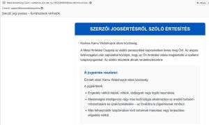 Kamu szerzői jogsértési értesítő! - Vigyázz, ne dőlj be!